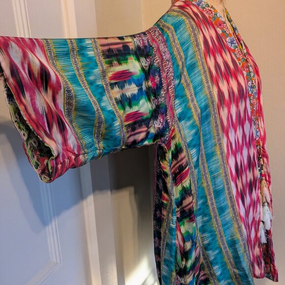 Johnny Was 100% Silk Anastasia Kimono Reversible M - Picture 16 of 16